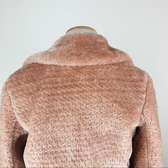 Lulu’s Cozy Business Pink Faux Fur Moto Jacket S - Picture 8 of 12